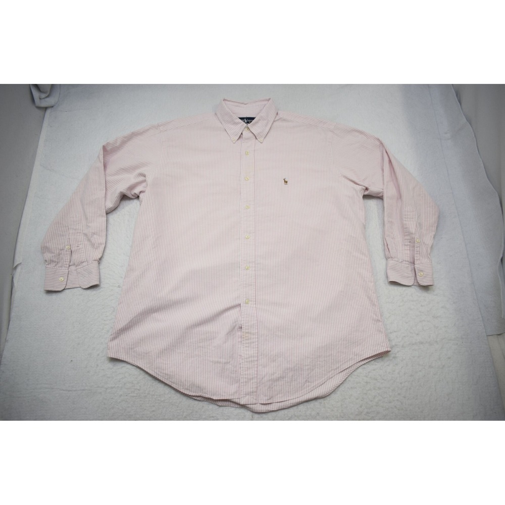 VTG Polo Ralph Lauren Dress Shirt Striped Long Sleeve Mens Size 16.5-33 Large - Picture 6 of 9